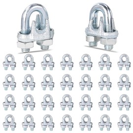 30 PCS 1/8 Inch Wire Rope Clamps, M3 Heavy Duty Galvanized Wire Cable Clamps for Tent Ropes, Boat, Clotheslines, U-Bolt Saddle Fasteners for Secure Connections