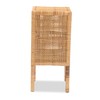 Baxton Studio Vivan Woven Natural Rattan Nightstand, 1-Door, Light Honey