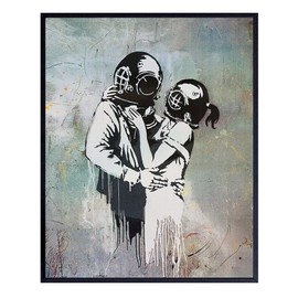 Banksy Diver Lovers Graffiti Picture - 8x10 Photo - Chic Decor for Beach House, Lake Home, Dorm - Cool Street Art Gift - Unframed Poster Print