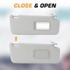 Left Driver Side Gray Sun Visor with Vanity Light Fit