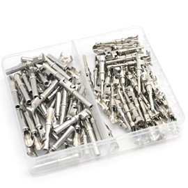 Aynaxcol 50 Pairs Deutsch Connector Pins and Sockets Stamped Contacts, DT Connector Terminal Kit for Bike, Motorcycle, Truck, Bus, Boat