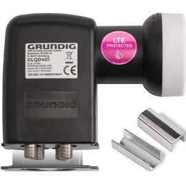 GSS Quad LNB for Digital Satellite Dish for 4 Subscriber Receiver 4-Way with LTE Filter Sat, Satellite, HD, 4K, 0.1 dB, Cold and Heat Resistant + Winding Aid