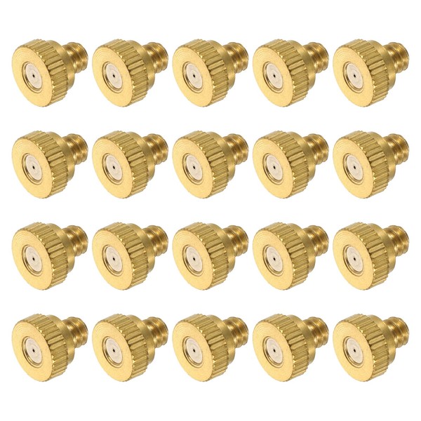 sourcing map Brass Misting Nozzle, 10/24 UNC 0.5mm Orifice Dia