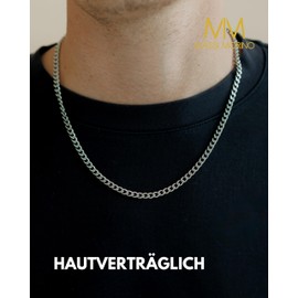 Massi Morino Men's Necklace in Gold, Silver or Black I Adjustable Curb Chain without Pendant Made of Waterproof 316L Stainless Steel - Valentine's Day Gift for Him, Stainless Steel, No Gemstone