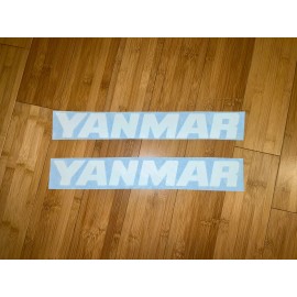 Yanmar 16” Sticker White (2 Set) Decal Engine Construction Loader Tractor