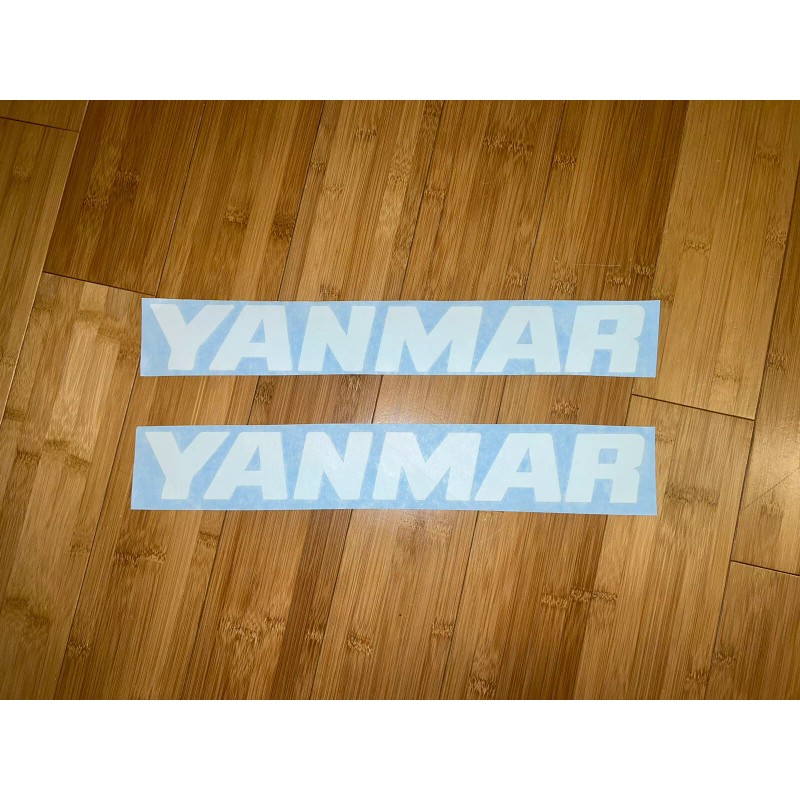Yanmar 16” Sticker White (2 Set) Decal Engine Construction Loader