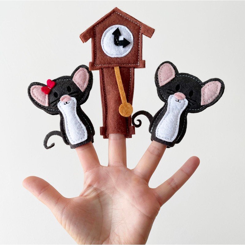 Hickory Dickory Dock Nursery Rhyme Finger Puppet