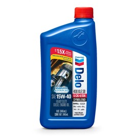 Chevron Delo 400 XLE SAE Synblend Synthetic Blend Diesel Oil 15W40, 1 Quart, Case of 12