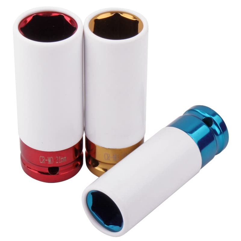 3pc Alloy Wheel Deep Impact Nut Socket Set 17, 19,