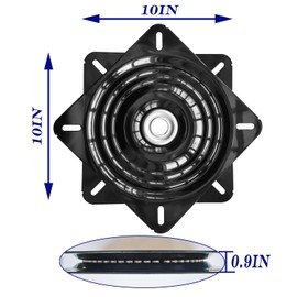 10Inch Bar Stool Swivel Plate Heavy Duty, Chair Swivel Base with Solid Ring of Ball Bearings, 600lbs Capacity Replacement Swivel Seat Parts Lazy Susan Hardware for Barstools Recliner Chair Boat