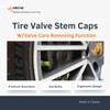 UNICHE 2-in-1 Valve Stem Caps with Valve Core Remover, Universal
