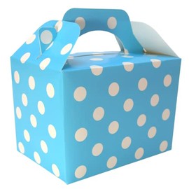 Lotus 40-Pack Kids' Baby Blue Polka Dot Party Favor Boxes - Chic, Versatile Gift Boxes for Birthday Parties, Treats, Weddings & Celebrations - Perfect for Baby Showers & Special Occasions (Baby Blue)