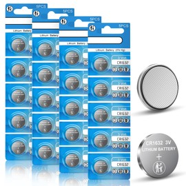 volkate CR1632 Lithium Battery 3V, 20 Count Pack CR 1632 3 Volt Button Coin Cell Batteries for Car Key Fob, Watch, Thermometer, Remote Control