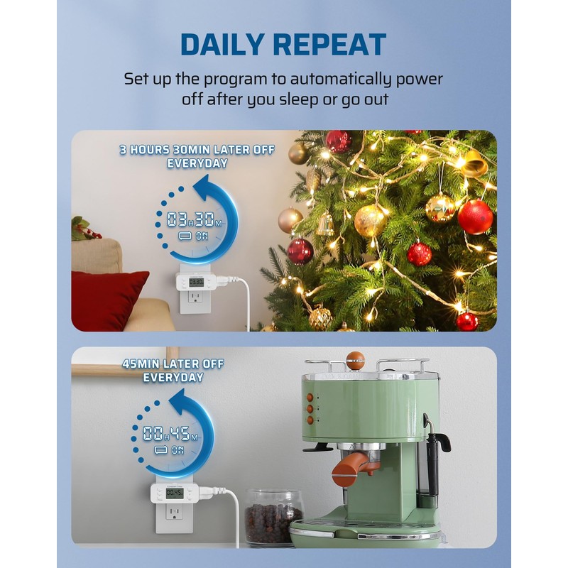 DEWENWILS 7 Day Heavy Duty Timers for Electrical Outlets, Dual