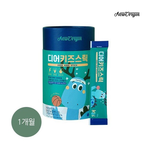 New Origin Deer Kids Stick Antler Jelly 30 packets, 1 box (1 month supply) / 뉴오리진 디어키즈스틱 녹용젤리 30포 1박스(1개월분)
