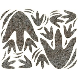 150 Pcs Dinosaur Decor Dinosaur Footprints Wall Decals, Peel and Stick Dinosaur Footprint Stickers, Realistic Dinosaur Footprint Wall Stickers Suitable for Baby Room Bedroom Decoration (Grey 150 Pcs)