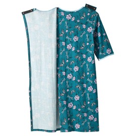 Silverts Open Back Hospital Gowns for Women - Night Gowns for Elderly Women, Post Surgery Clothing for Women, Adaptive Clothing for Women | Bedridden Patient Clothing - Dragonfly Floral XL