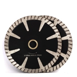 HOMESOM 5 Inch Concave Diamond Blade T Segmented Diamond Cutting Disc for Granite Marble Stone 1PC