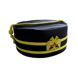 32nd Degree SMJ Scottish Rite Masonic Ceremonial Hat - [Size: 7-1/8] Black