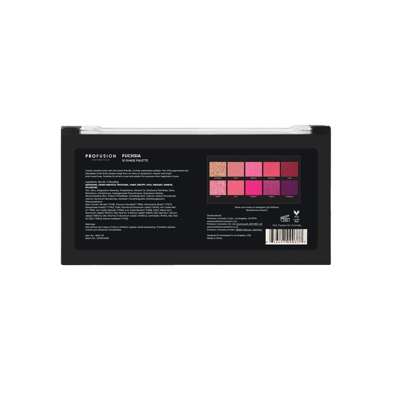 Profusion Cosmetics Fuchsia 10 Shade Eyeshadow