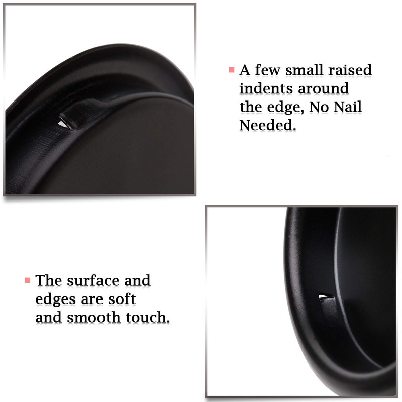 Enconker 4 Pack Closet Door Finger Pull 2-1/8”, Black Sliding