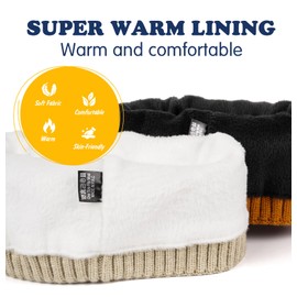 Wmcaps Children's Winter Hat, Hat with Warm Fleece Lining, Comfortable Knitted Hat, Wool Hat for Children Aged 2-12 Years, Warm Gifts for Little Boys and Girls, black