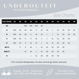 Underoutfit Wireless Bra (Black, X-Large) - Comfort Shaping Bra, No Underwire, High Support, Seamless, Breathable, Lightweight