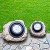GOODFOEVER Rock Solar Garden Lights(2pcs), Super Bright Solar Spot Lights,