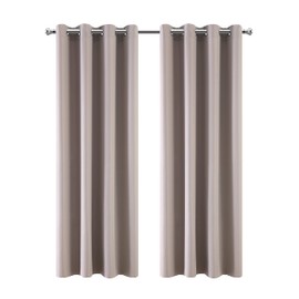 CROSS LAND Indoor/Outdoor Curtain - Grommet Top Waterproof Windproof, Outdoor Drapes for Porch Gazebo Privacy (1 Panel,W137xL274 CM, Gray)