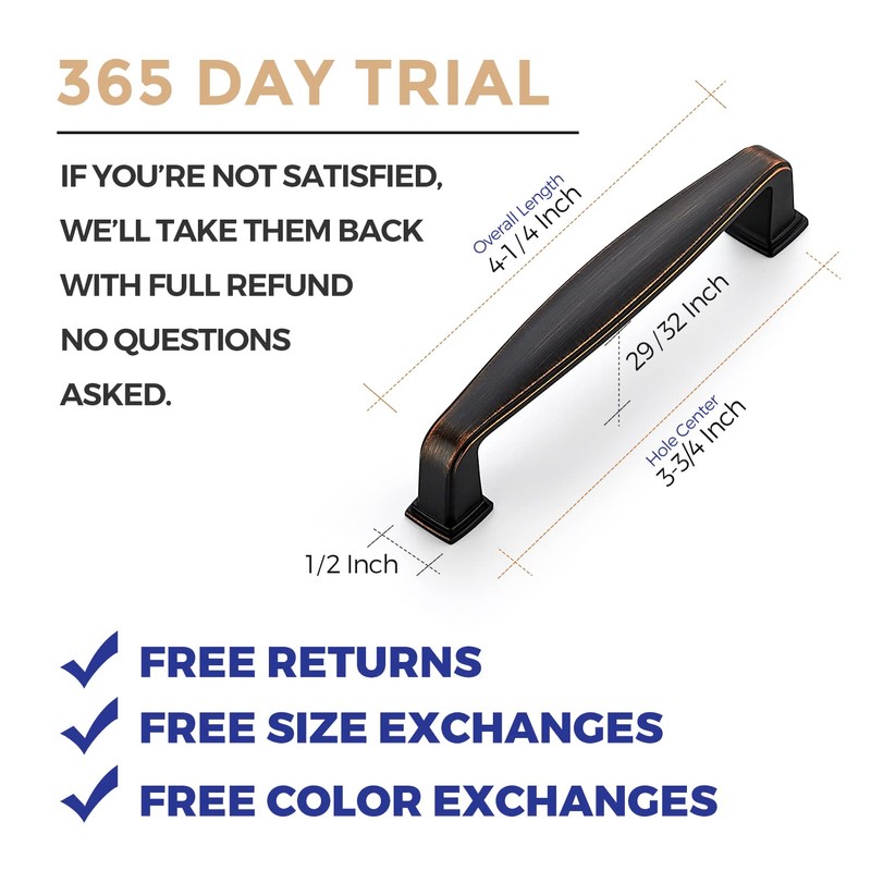 Ravinte 5 Pack Bronze Oil Rubbed Bronze Cabinet Pulls -