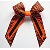 Zebra Small Bow, Orange, 2" French clip, Made in the