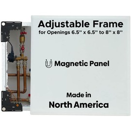 Best 6.5” x 8” Magnetic Wall Access Panel with Adjustable Frame, Flush Universal 20-Gauge Steel Access Door for Drywall/Ceilings, No Flange LEED Compliant Drywall Panel, AMZ-BA-EZMAG