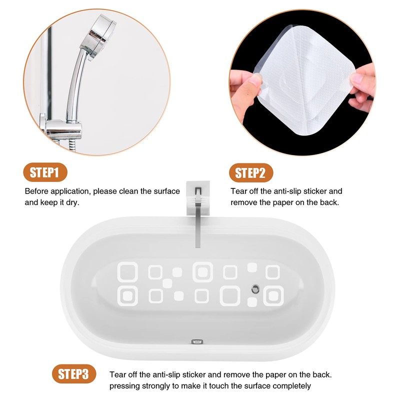 Secopad Non-Slip Bath Stickers, 72 Pieces Safety Stickers for Bathroom,