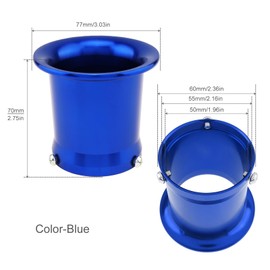 Windance Windance 55mm CNC Aluminum Alloy Carburetor Air Filter Trumpet Velocity Stack Funnel Fit for PE VM 32mm 34mm, Carb Intake Wind Horn Cup (Blue, 55mm)