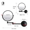 9" Large Black Wall Mount Magnifying Mirror With Light, TUSHENGTU