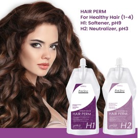 PureStyle Professional Hot Perm Kit for Healthy Hair (1-4) - with Keratin & Amino Acids, Salon-Quality Long-Lasting Curls, Ammonia-free Gentle Heat-Activated Perm Cream for All Hair Types