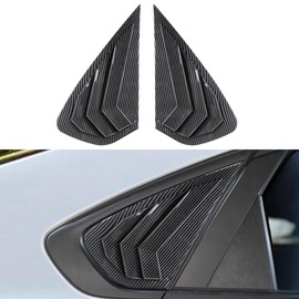 DLOVEG Rear Side Window Louvers Compatible for 2019 2020 2021 2022 2023 2024 Kia Forte Accesories Sport Style Air Vent Cover (Carbon Fiber)
