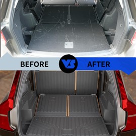 Rongtaod Floor Mats Comaptible with 2018-2025 Volkswagen Atlas (NOT for Cross Sport) Trunk Mat Cargo Liner Kick Mat 2024 VW Atlas Accessories (Trunk Mat+2nd&3rd Row Backrest Mats+Floor Mats)