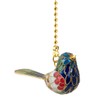 Value Arts Handmade Cloisonne Baby Blue Singing Bird Fan Pull