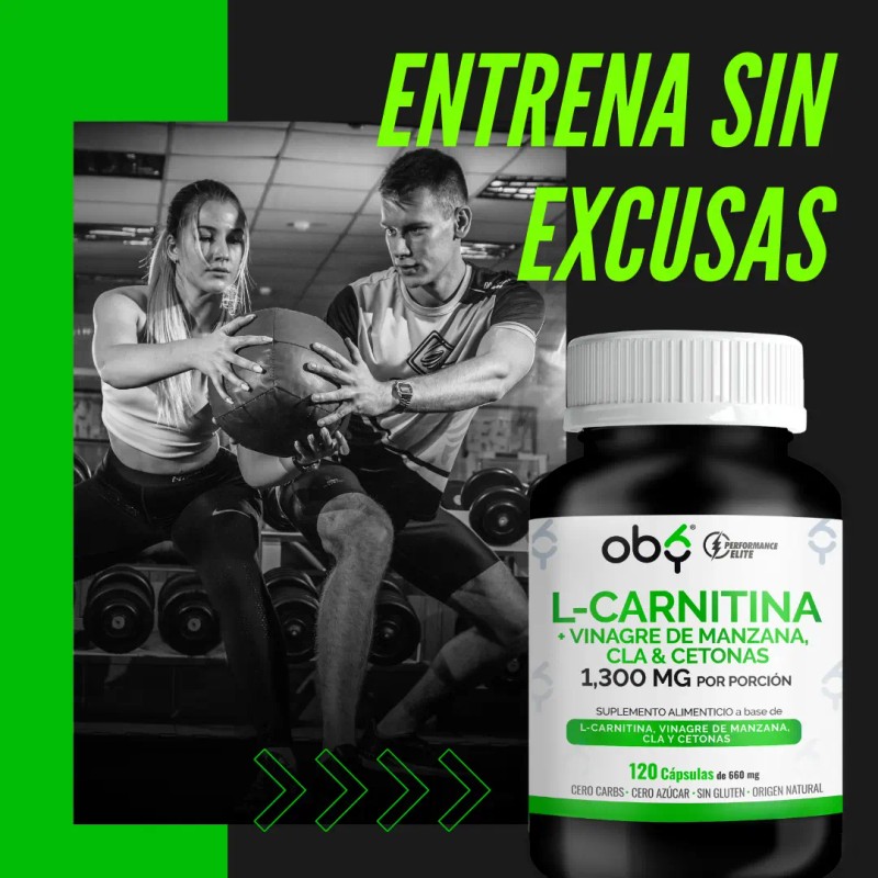 Quemador Grasa Carnitina Vinagre Manzana Oby 120 Cap Vitaminas Hombre