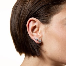 XENOX® Zarge Women's Earrings Made of High-Quality 925 Sterling Silver with Zirconia Stone, Sterling Silver, Cubic Zirconia