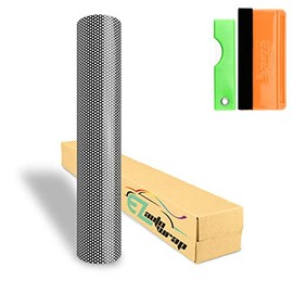 Free Tool Kit EZAUTOWRAP Black One-Way Vision Perforated Print Media Vinyl Privacy Window Film Adhesive Glass Wrap Roll - 42"X180" (3.5FT X 15FT)