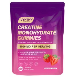 Creatine Monohydrate Gummies for Women – Muscle Recovery Support, Workout Energy Supplement, Easy Chew Creatine Gummies for Fitness Training
