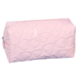 Easyplum Makeup Bag Travel Cosmetic Bag for Women Girls, Zipper Make Up Pouch,Preppy Cute Toiletry Organizer Makeup, Portable Storage Bag, Cosmetic Travel Bag Gifts for Girls.(Pink)