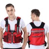Outdoor Fishing Vest Life Jacket with Whistle Multi Pocket Flotation