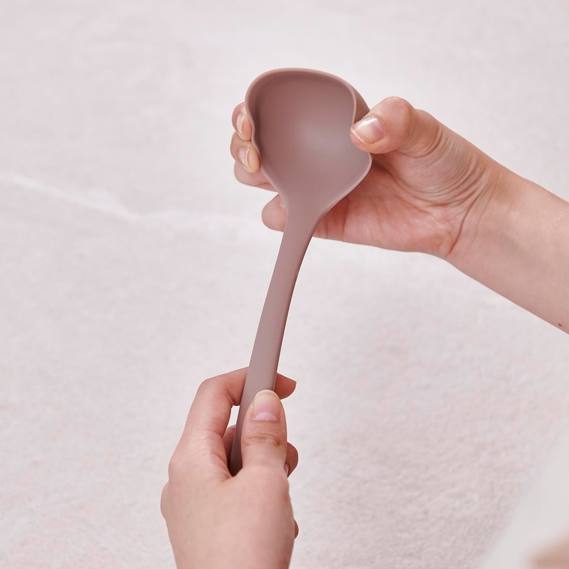 FIRGI Platinum Silicone Cooking Ladle for Baking, Scraping & Mixing,