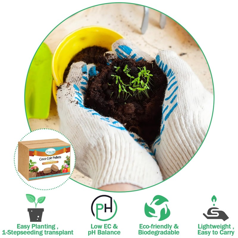 Legigo 50 Pcs 50mm Coco Coir Pellets Seed Starter Soil