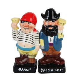 3.75" Captain Hook & Pirate Cheers Magnetic Salt & Pepper Shakers -Attractives Collection