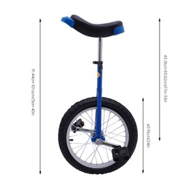 ZAWAYINE 24" Inch Unicycle Classic One Wheel Bike with Anti-Skid Alloy Rim and Pedal Adjustable Height Cycling for Kids Adults Beginner Outdoor Indoor Sports Fitness Exercise Entertainment Fun (Blue)