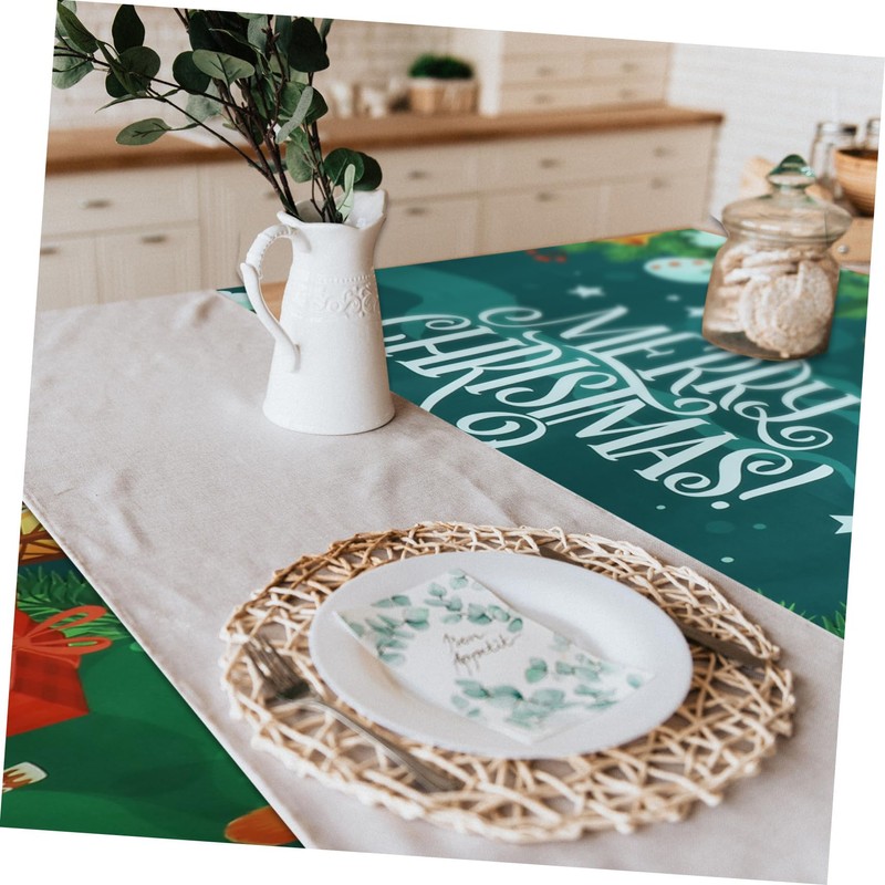 SHOWERORO Oilproof Tablecloth Christmas Table Cover Waterproof Vinyl PVC for